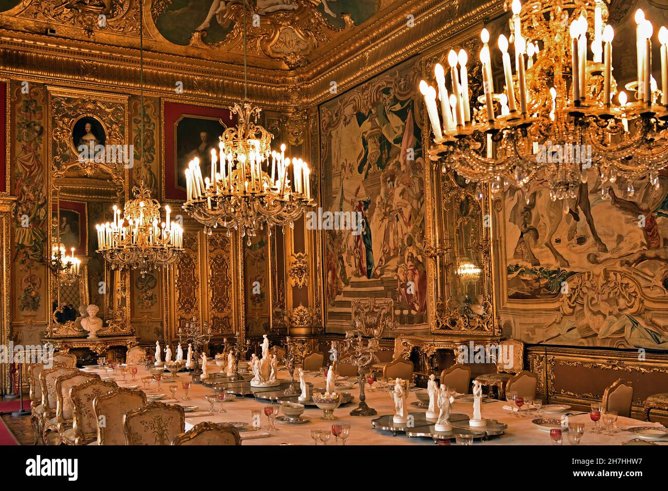 La salle à manger Torino Palazzo Reale - Palais Royal de Turin, Italien, Italie Goblin Banque D'Images