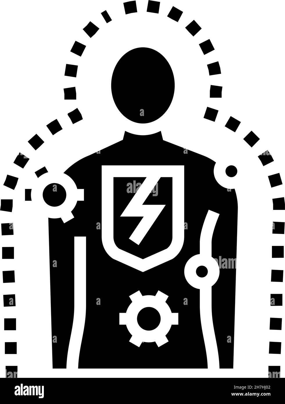 illustration d'un vecteur d'icône de glyphe humain immunodéficien Illustration de Vecteur