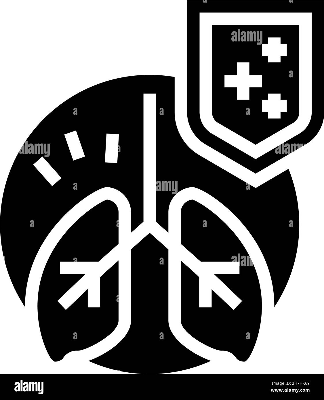 illustration du vecteur d'icône de défense anti-pulmonaire Illustration de Vecteur