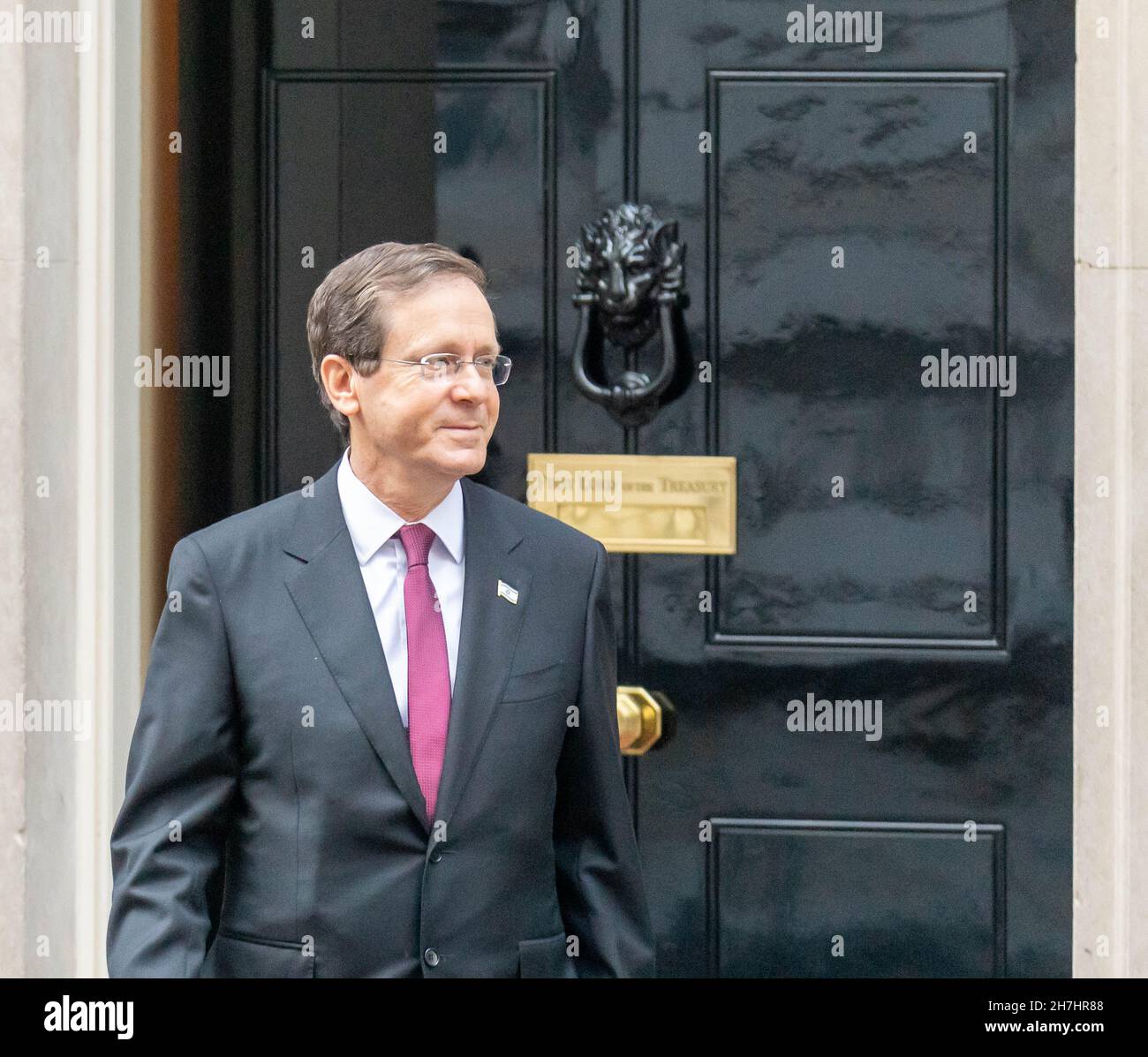 Londres 23 novembre 2021 Isaac Herzog, Président d'Israël visite Boris Johnson, Premier ministre parlementaire, au 10 Downing Street, Londres UK crédit: Ian Davidson/Alay Live News Banque D'Images