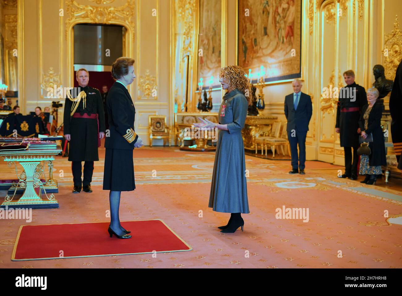 Kelly Hoppen, de Londres, est fait CBE (commandant de l'ordre de l'Empire britannique) par la princesse Royal au château de Windsor.Date de la photo: Mardi 23 novembre 2021. Banque D'Images