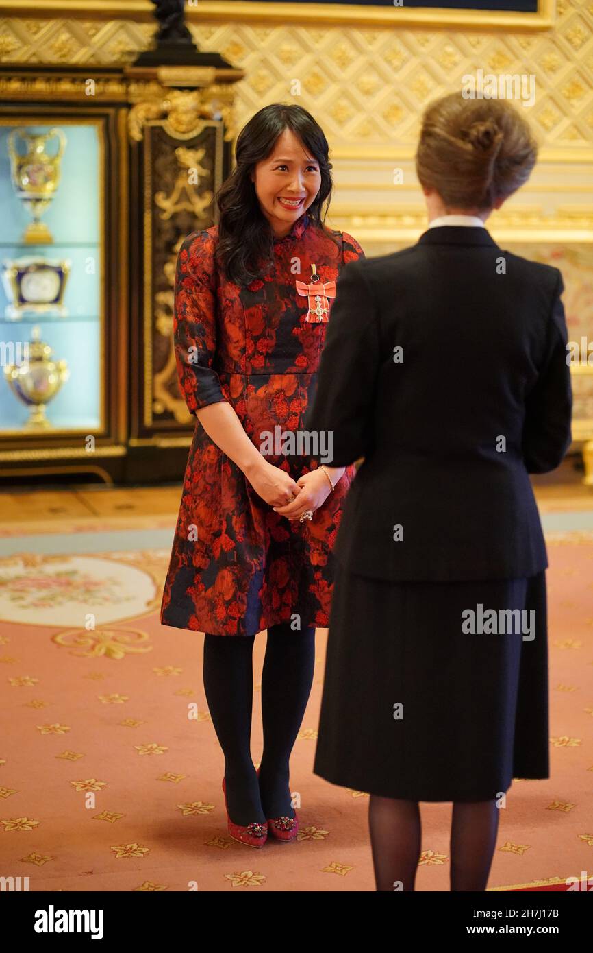 Ching-He Huang d'Epsom est fait un MBE (membre de l'ordre de l'Empire britannique) par la princesse royale au château de Windsor.Date de la photo: Mardi 23 novembre 2021. Banque D'Images