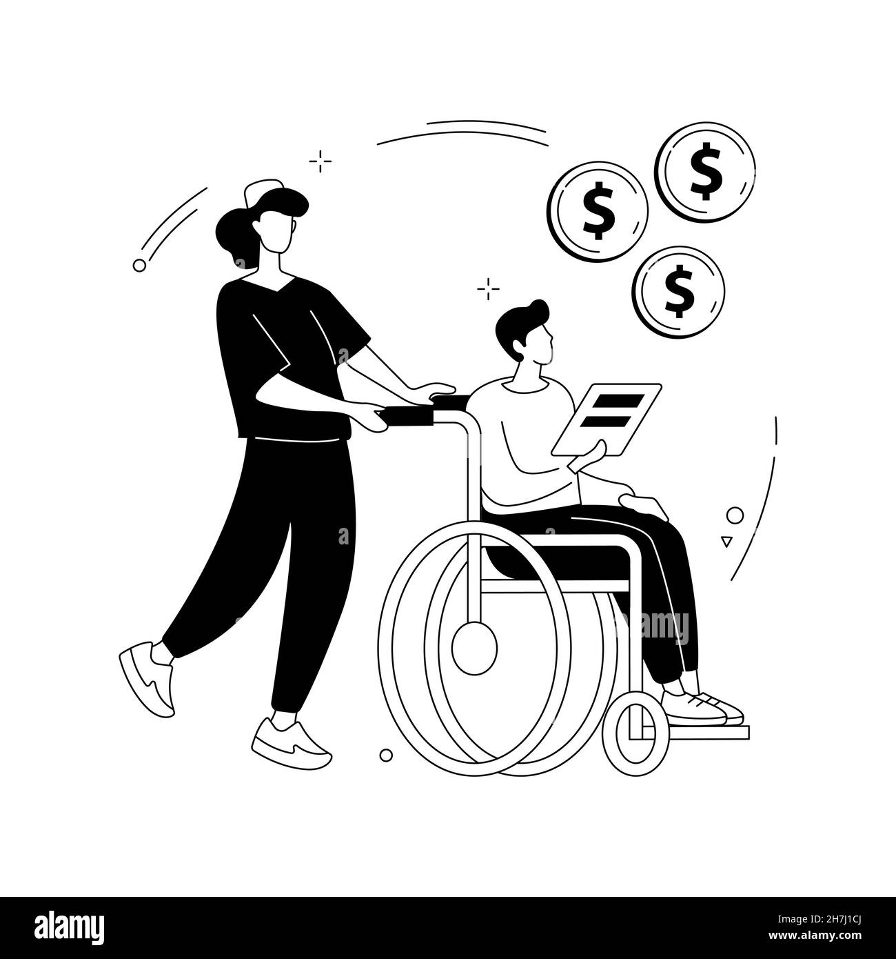 Illustration du vecteur de concept abstrait de l'allocation de soins. Illustration de Vecteur