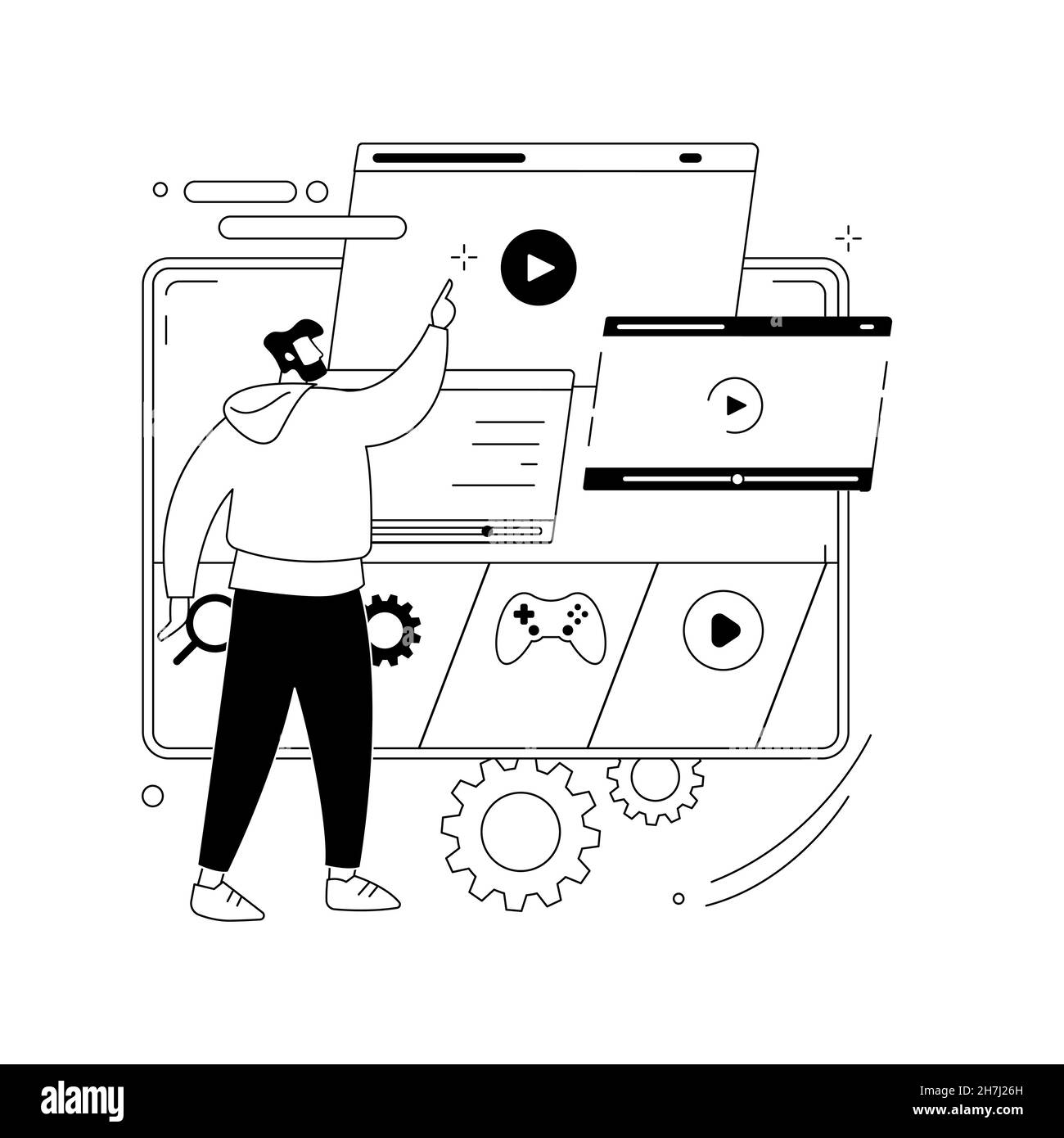 Applications SmartTV illustration abstraite du vecteur de concept. Illustration de Vecteur