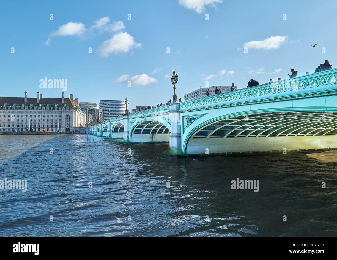 Pont de Westminster au-dessus de la Tamise, Londres, Angleterre. Banque D'Images