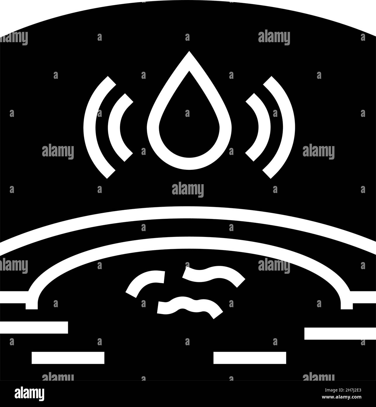 gonflement santé problème médical glyphe icône illustration du vecteur Illustration de Vecteur