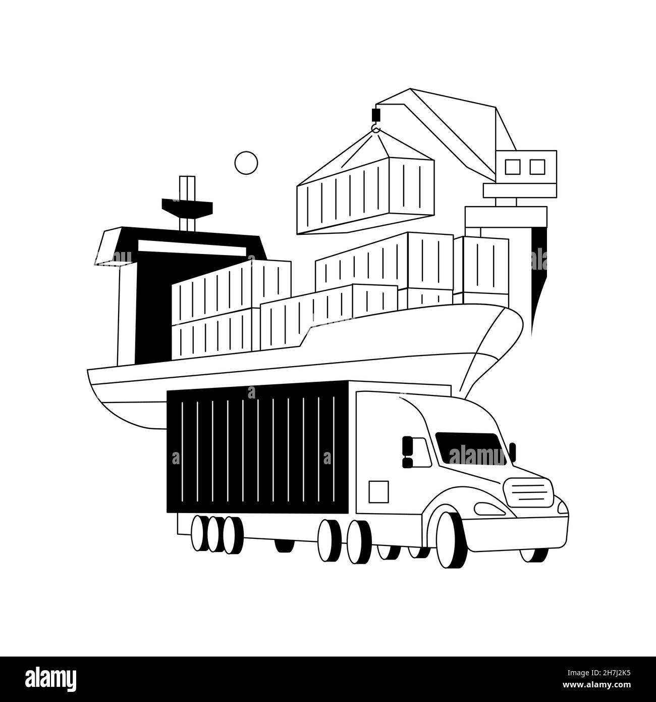 Illustration du vecteur de concept abstrait de transport de conteneur. Illustration de Vecteur