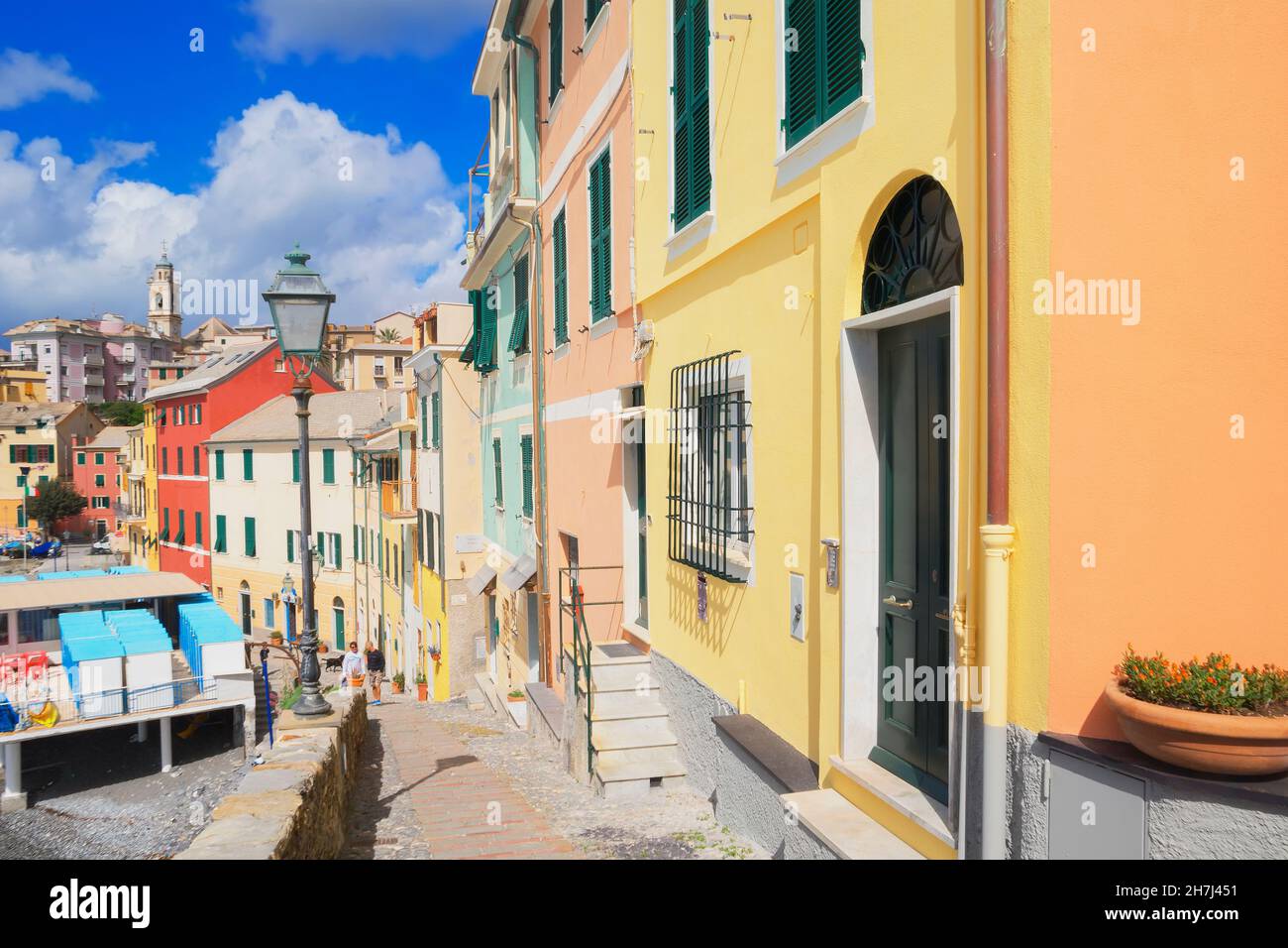 Le village pittoresque de Bogliasco, Bogliasco, Ligurie, Italie, Europe Banque D'Images