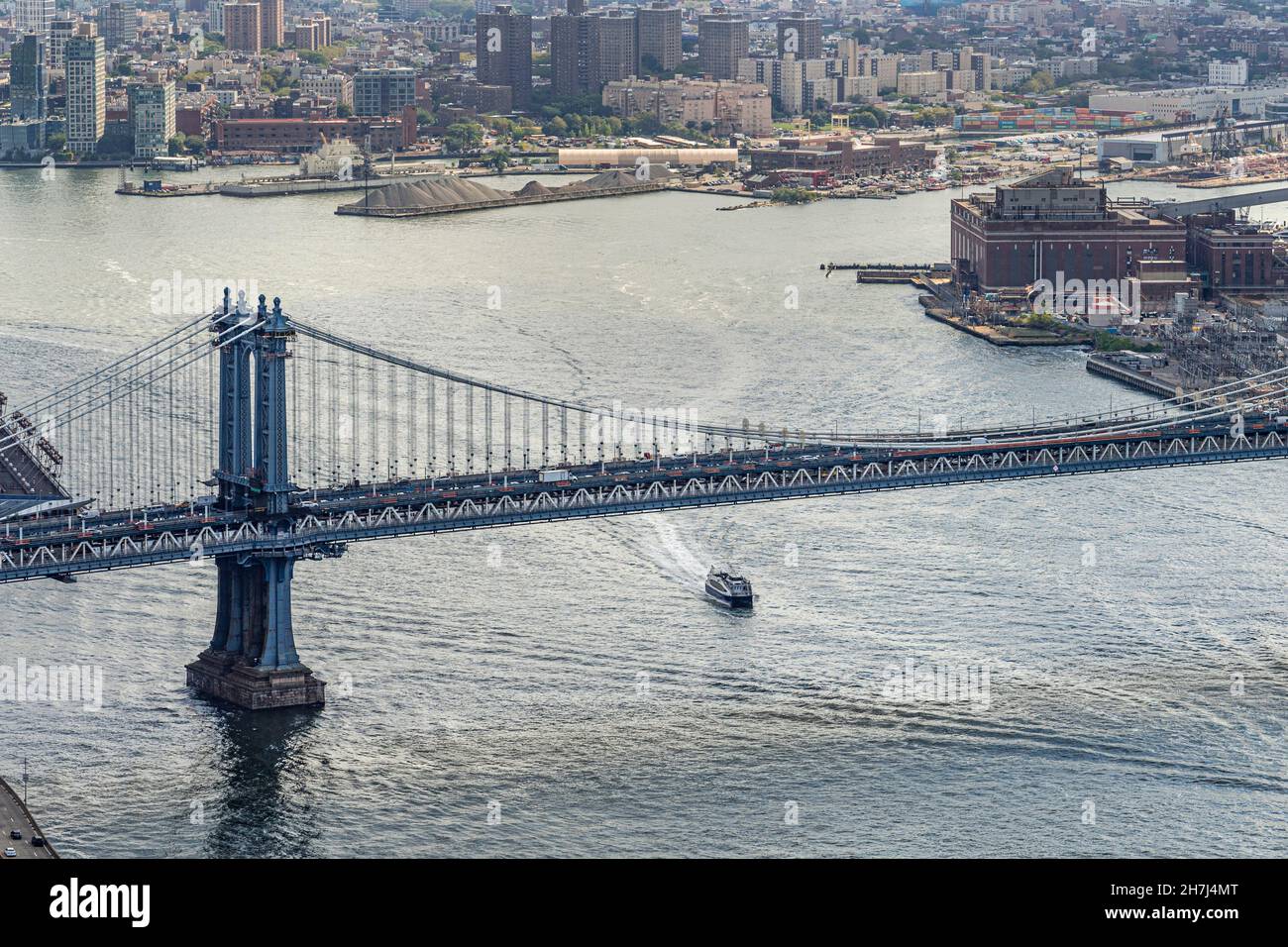 Vue aérienne de Manhattan Bridge, New York City, États-Unis Banque D'Images