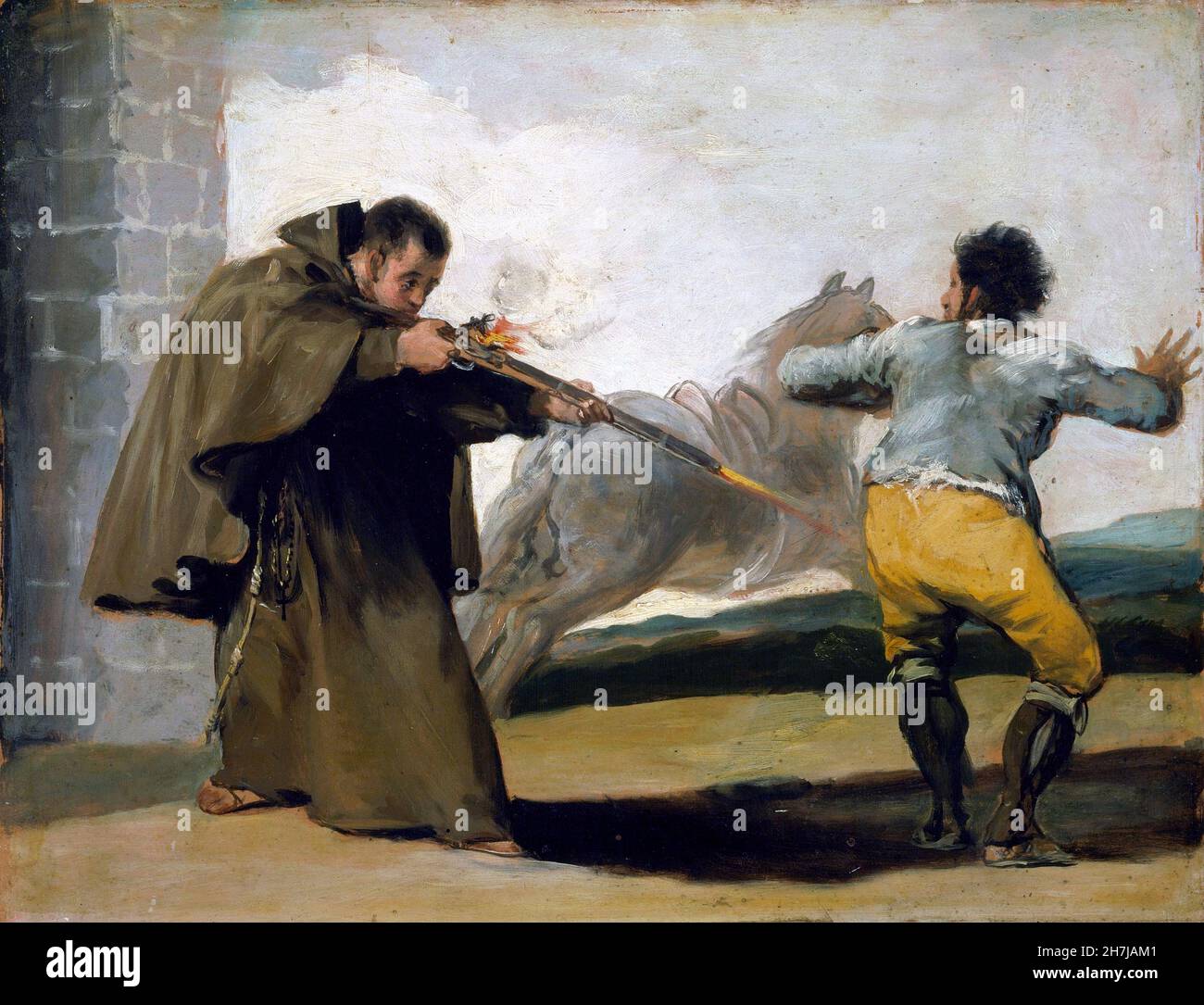 Goya.Friar Pedro tire El Maragato comme son cheval court par Francisco José de Goya y Lucientes (1746-1828), 1806 Banque D'Images