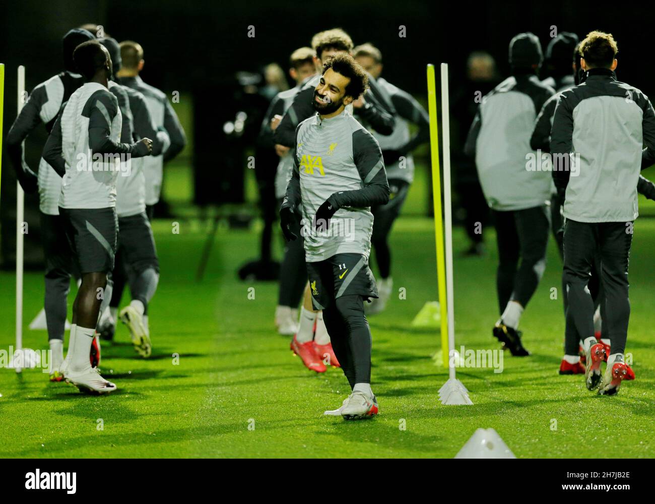 Kirkby, Liverpool, Angleterre ; 23 novembre 2021 ; AXA Training Center,Kirkby, Liverpool, Angleterre ; Liverpool FC s'entraîne avant le match de football de la Ligue des Champions contre le FC Porto le 24 novembre : Mohamed Salah de Liverpool crédit : action plus Sports Images/Alay Live News Banque D'Images