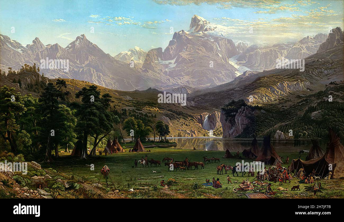 Albert Bierstadt - les montagnes Rocheuses, Lander's Peak (1869) Banque D'Images