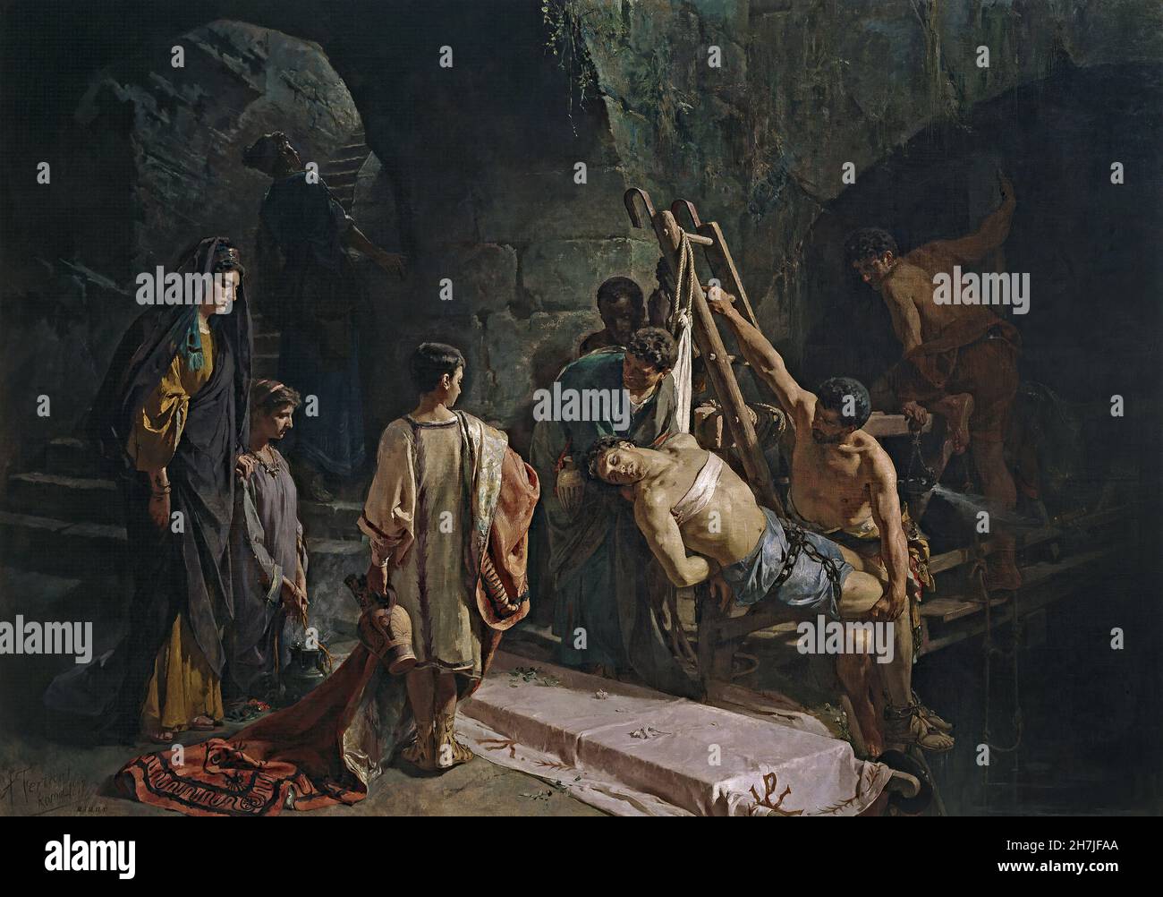 Alejandro Ferrant y Fischermans - S. Sebastiano recperato dalla cloaca massima (1877) Banque D'Images