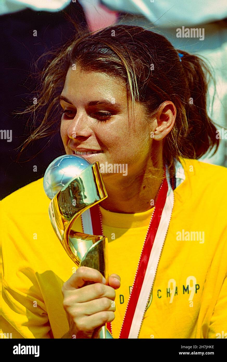 Mia Hamm (États-Unis) participant à la finale de football de la coupe du monde des femmes de la FIFA 1999 Banque D'Images