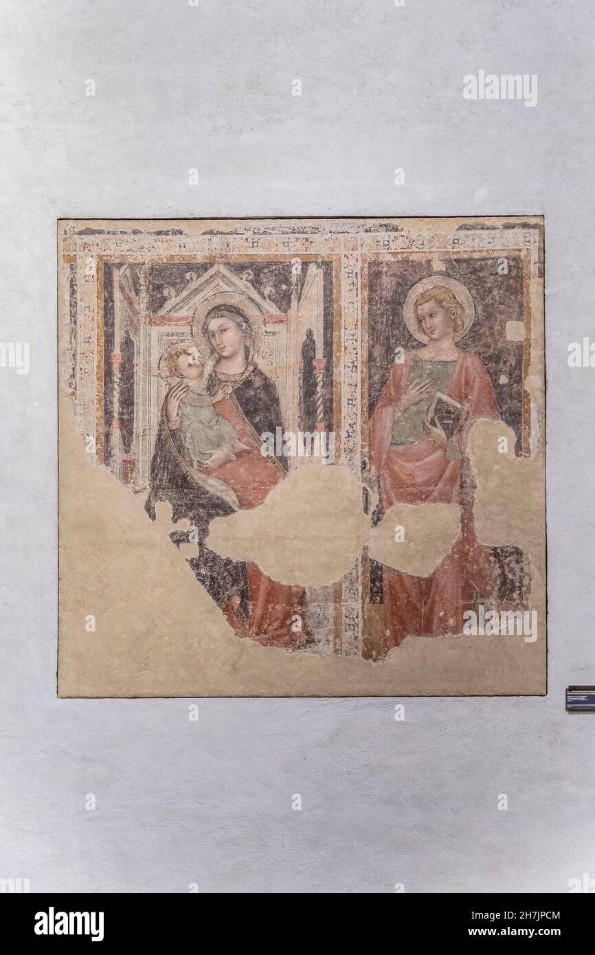 Pinacoteca Nazionale Bologna, Madonna col bambino e San Giovanni Evangelista, Italie Banque D'Images