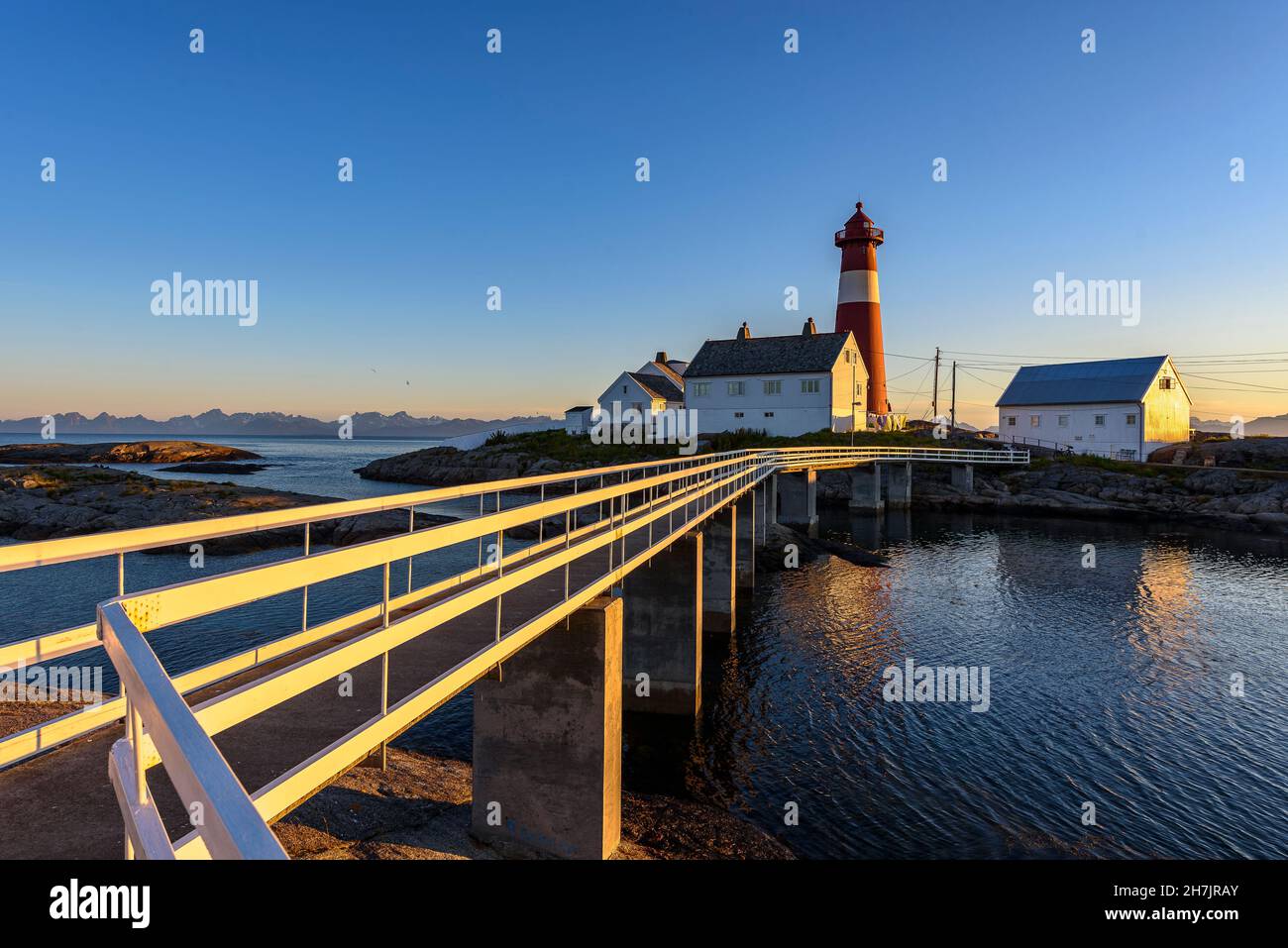 Phare de Tranøy sur Hamarøy, Norvège Banque D'Images