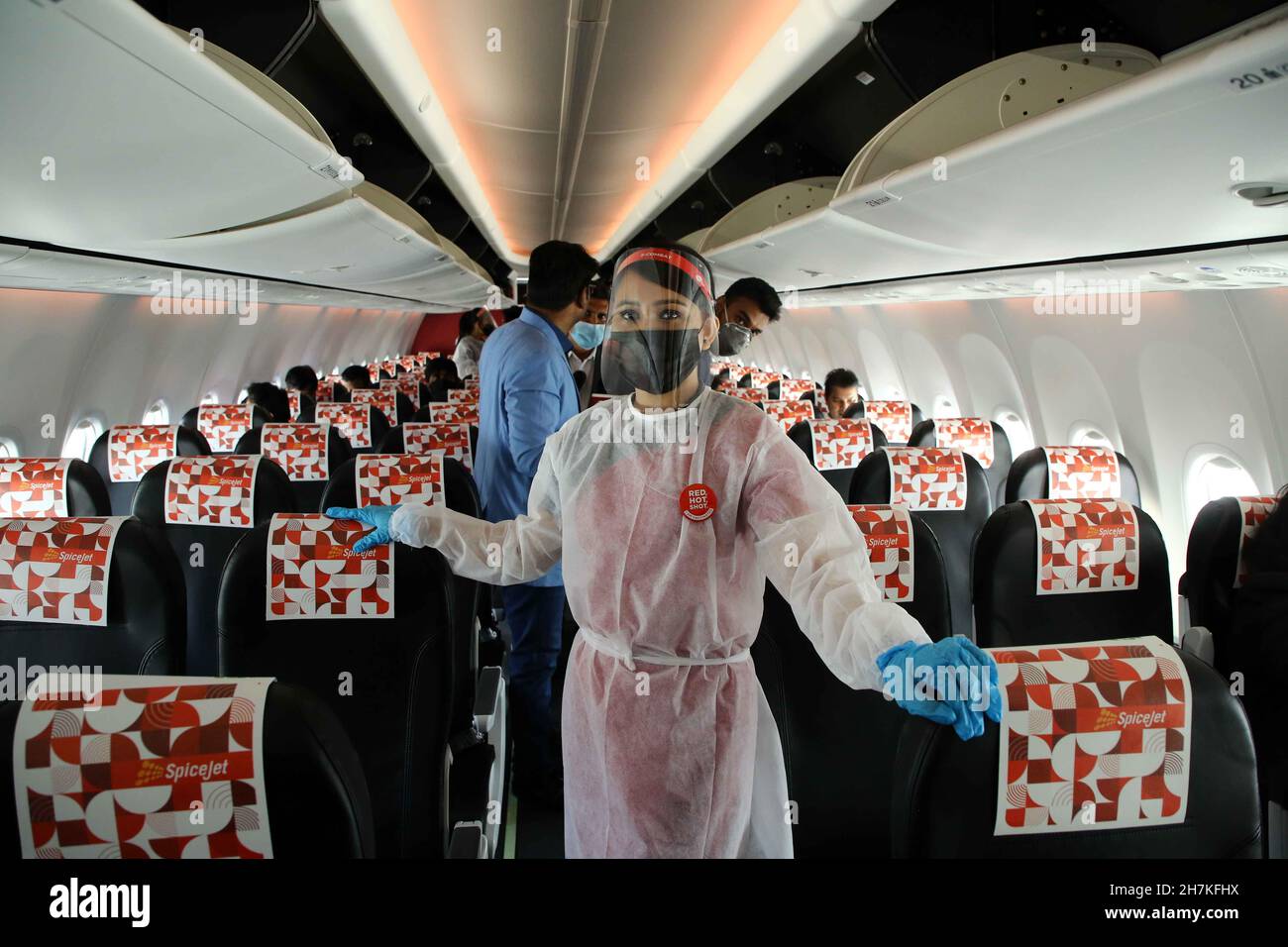 New Delhi, Inde.23 novembre 2021. Célébration du retour au service de Boeing 737 Max après la pandémie (photo de Jyoti Kapoor/Pacific Press) Credit: Pacific Press Media production Corp./Alay Live News Banque D'Images