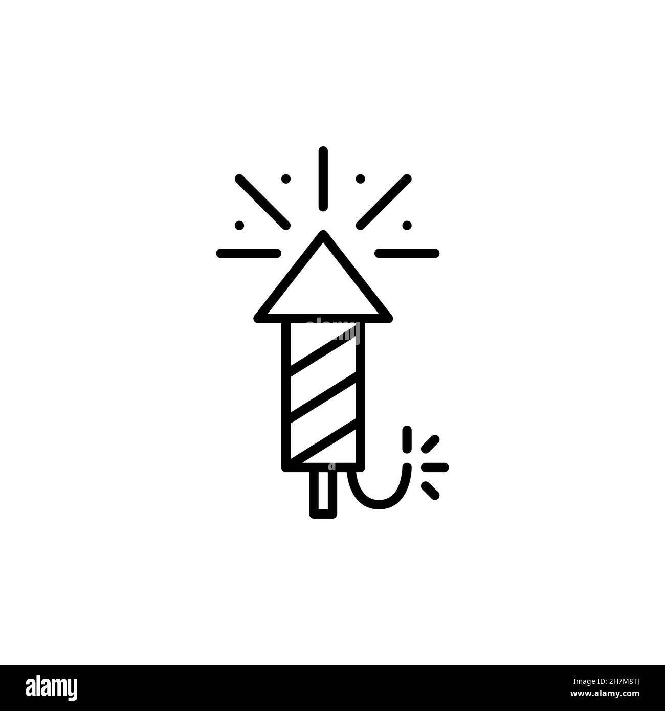 Icône de feu de cheminée de la Saint-Sylvestre.Pixel Perfect, vecteur de contour modifiable Illustration de Vecteur