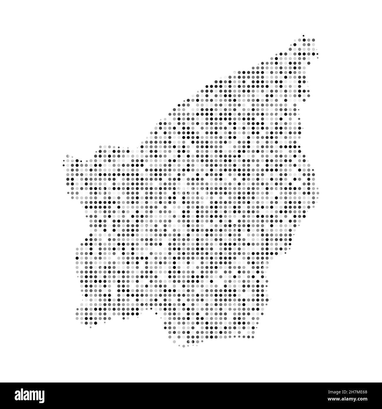 Carte vectorielle abstraite à effet demi-ton noir et blanc en pointillés de Saint-Marin.Illustration vectorielle numérique de la carte de pays à motif pointillé. Illustration de Vecteur