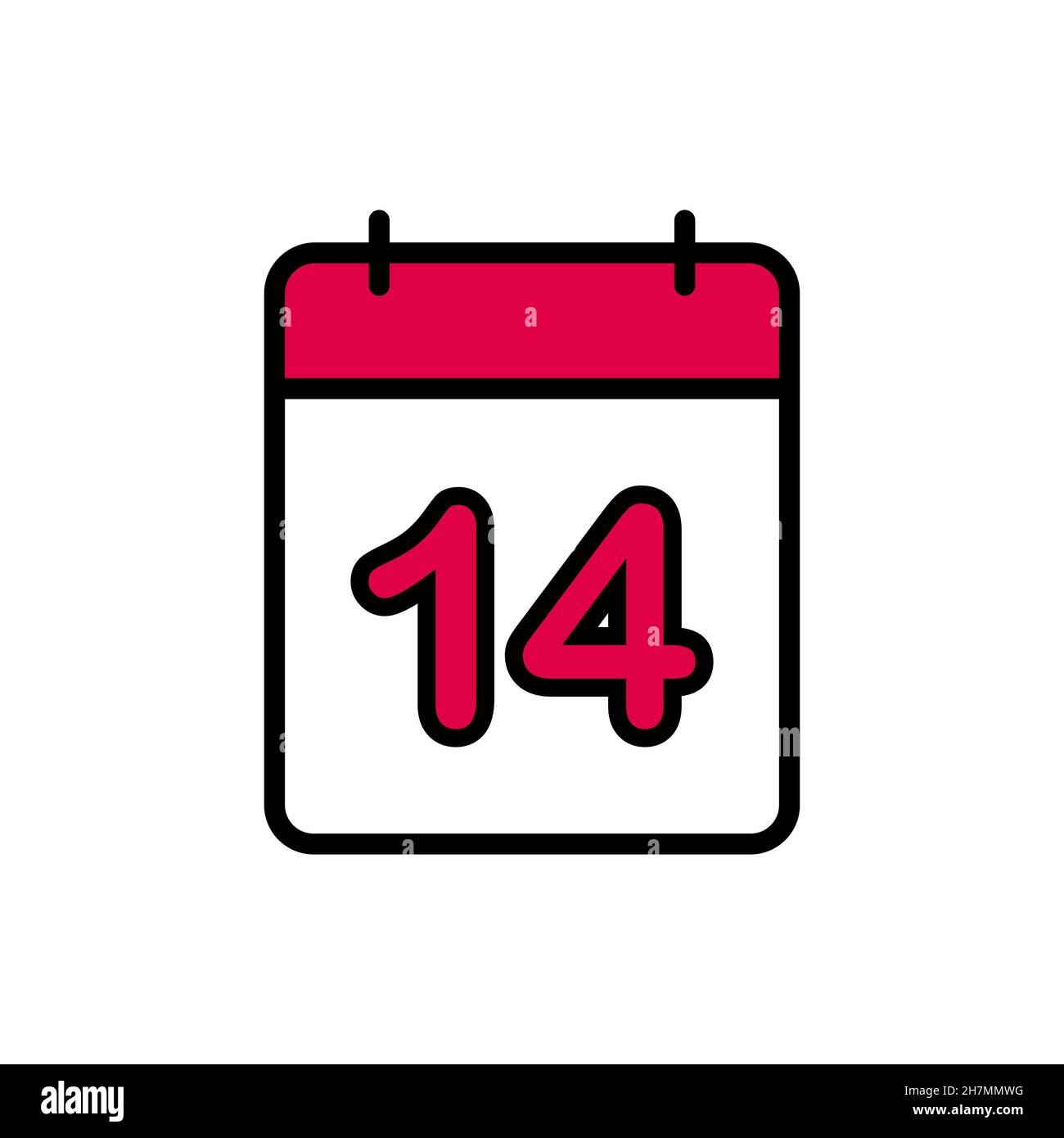 Calendrier de la Saint-Valentin 14 février. Illustration vectorielle Illustration de Vecteur