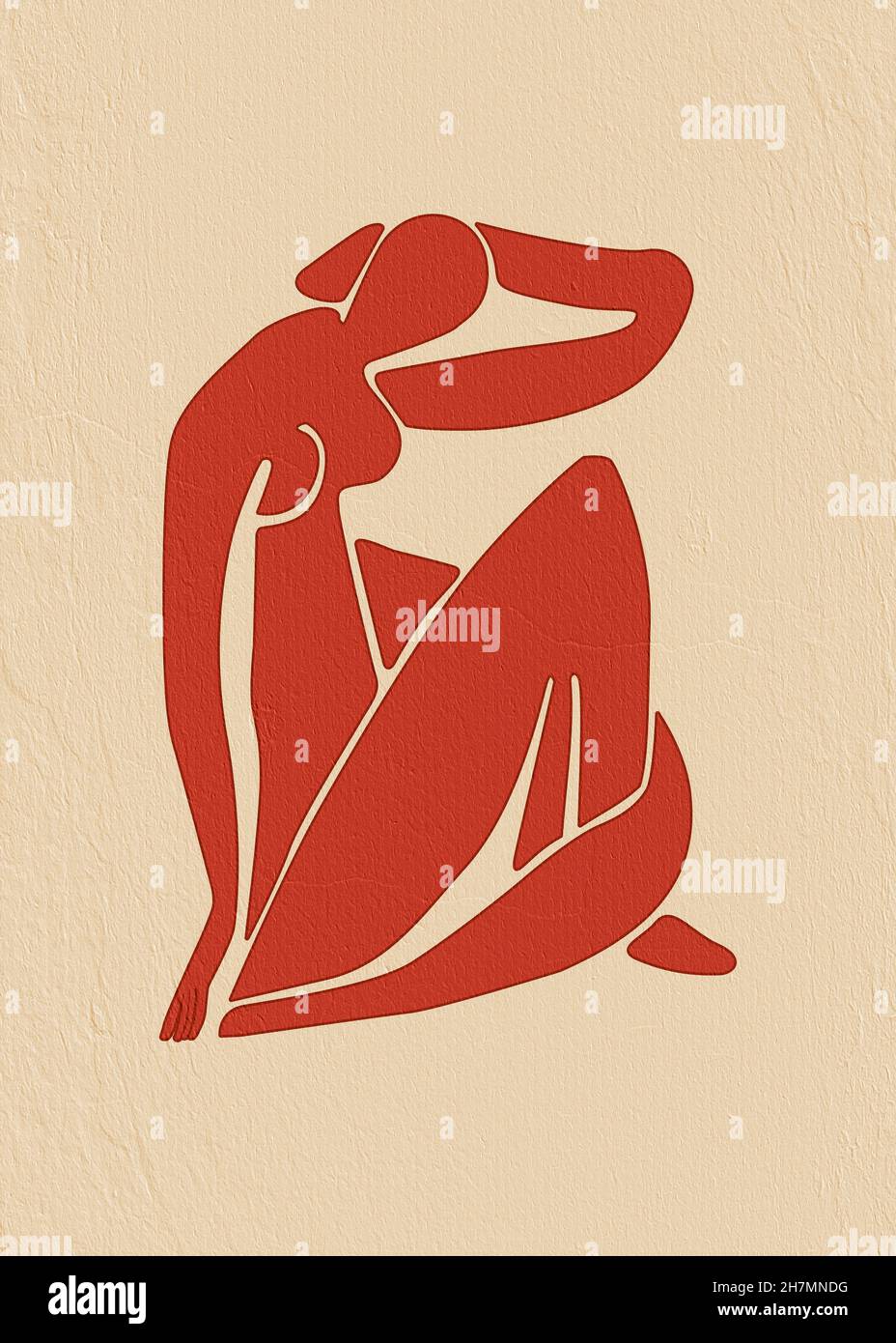 Magnifique art numérique abstrait minimaliste dans le style Henri Matisse Banque D'Images