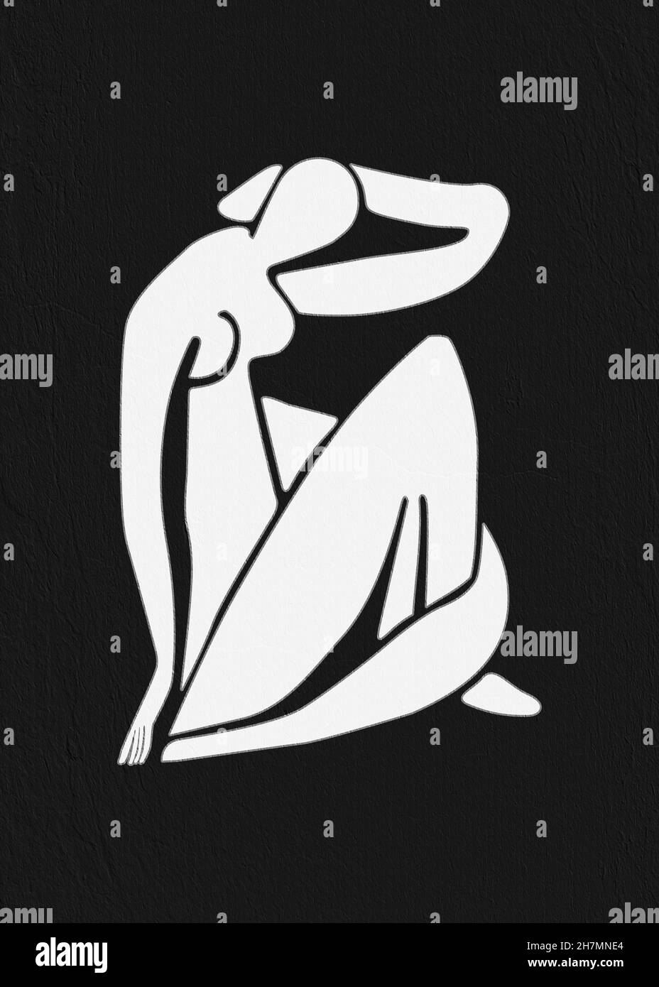 Magnifique art numérique abstrait minimaliste dans le style Henri Matisse Banque D'Images