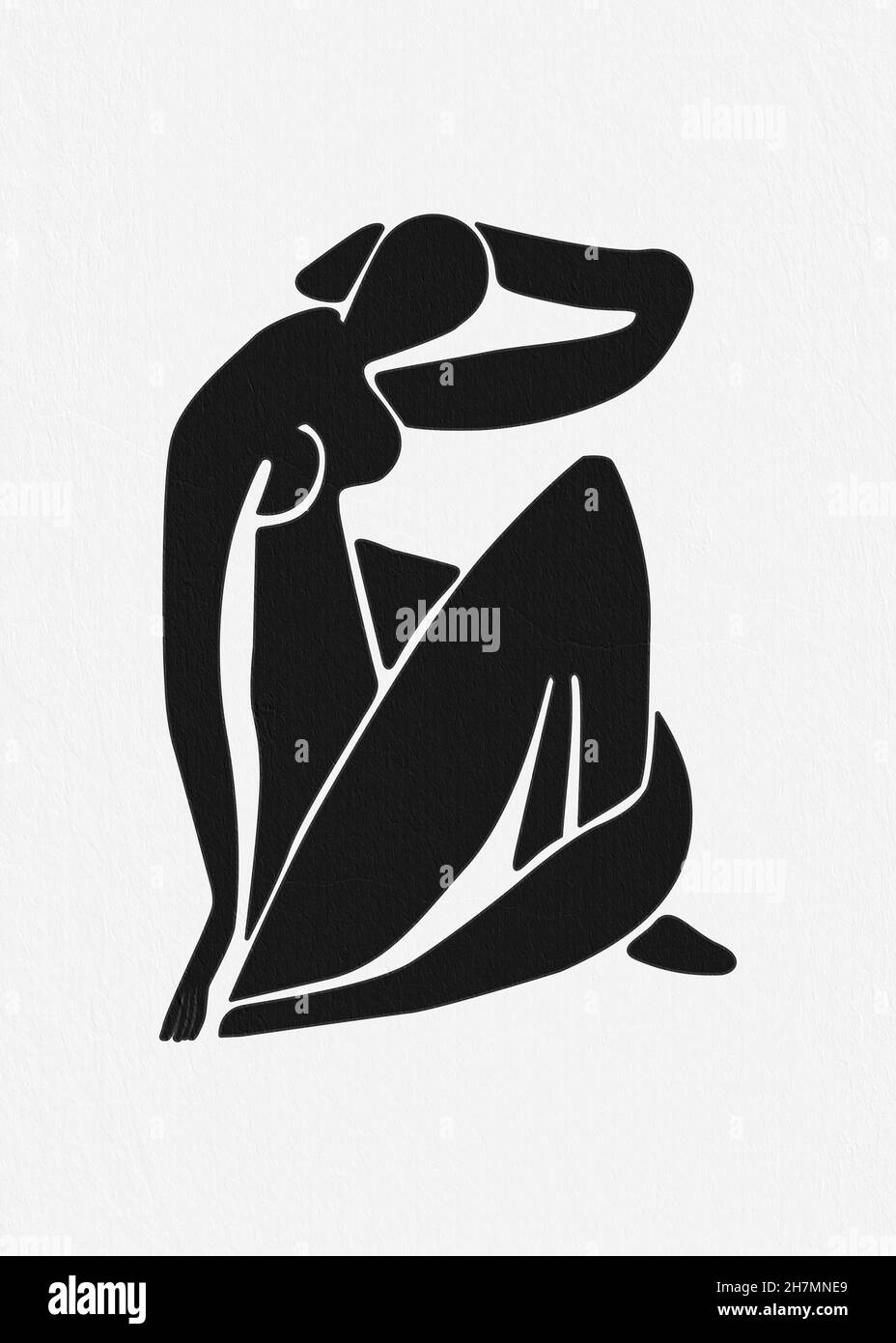 Magnifique art numérique abstrait minimaliste dans le style Henri Matisse Banque D'Images