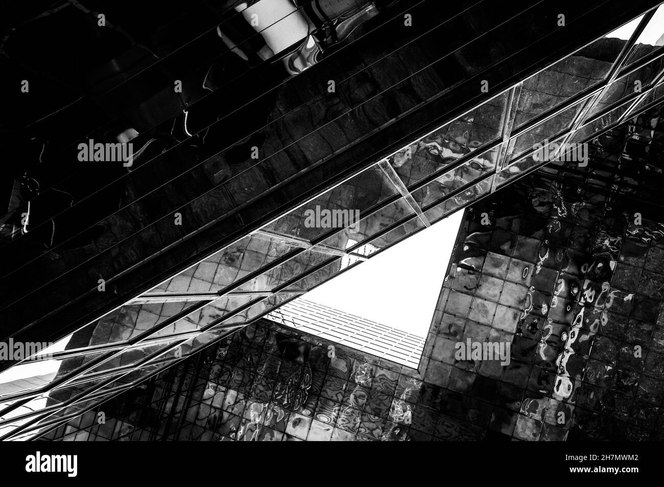 bâtiment abstrait noir et blanc Banque D'Images