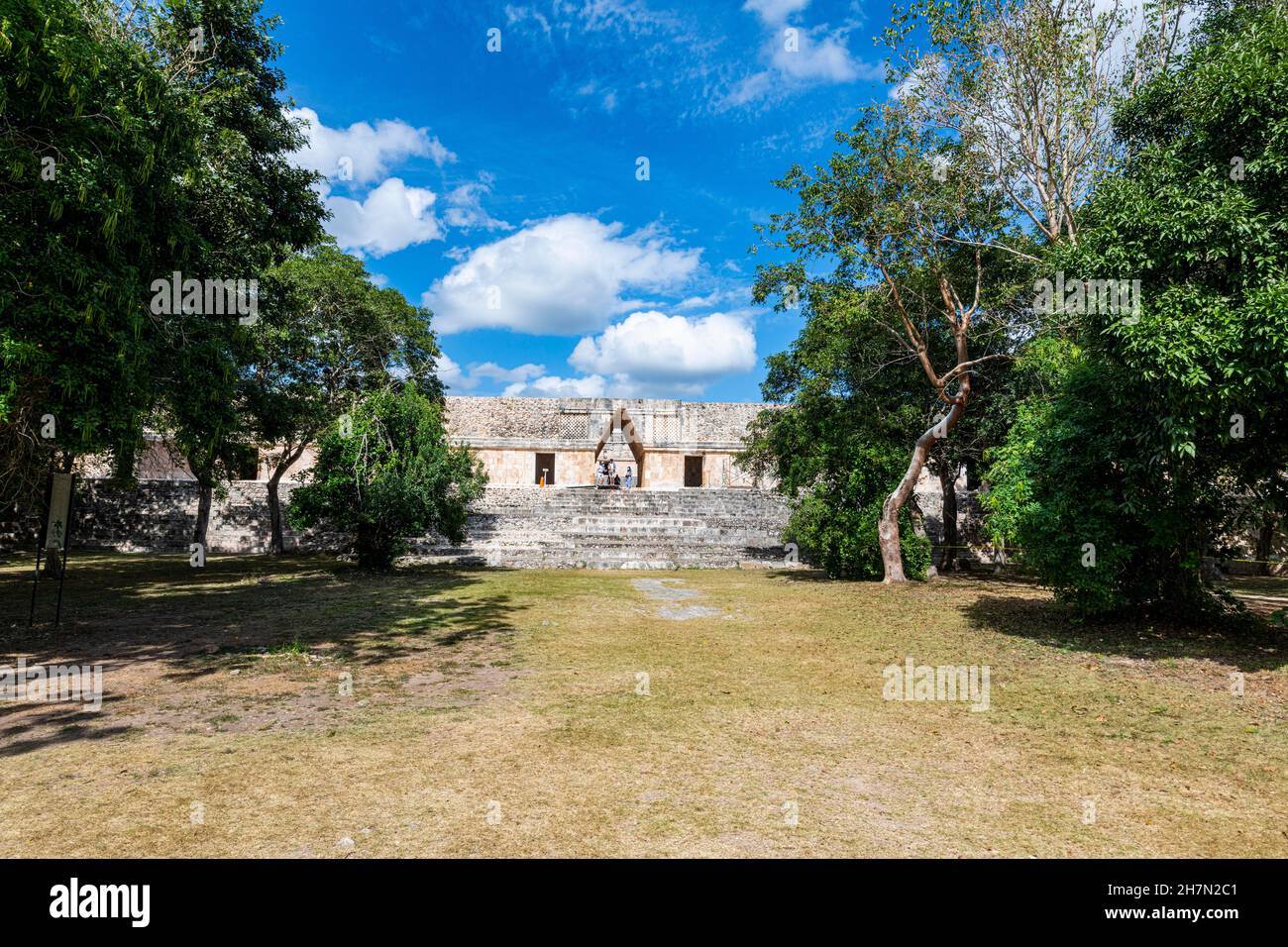 Site classé au patrimoine mondial de l'UNESCO, les ruines mayas d'Uxmal, Yucatan, Mexique Banque D'Images