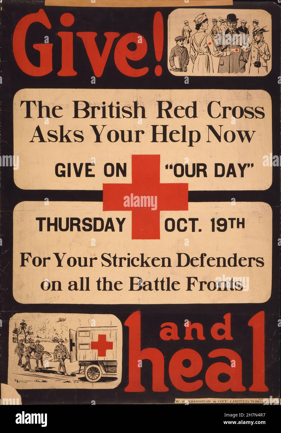 Affiche de la Croix-Rouge - propagande britannique de la première Guerre mondiale - 84 Banque D'Images