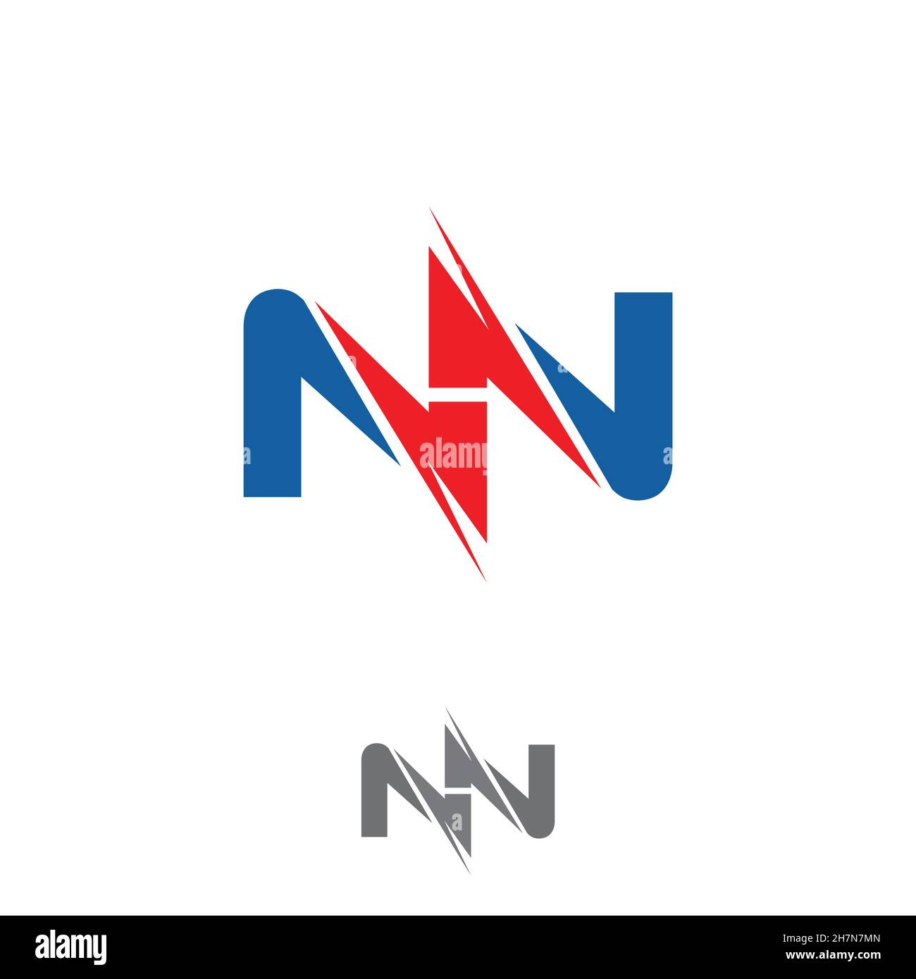Lettre simple NN technologie de forme moderne logo avec orageux.Illustration vectorielle EPS.8 EPS.10 Illustration de Vecteur