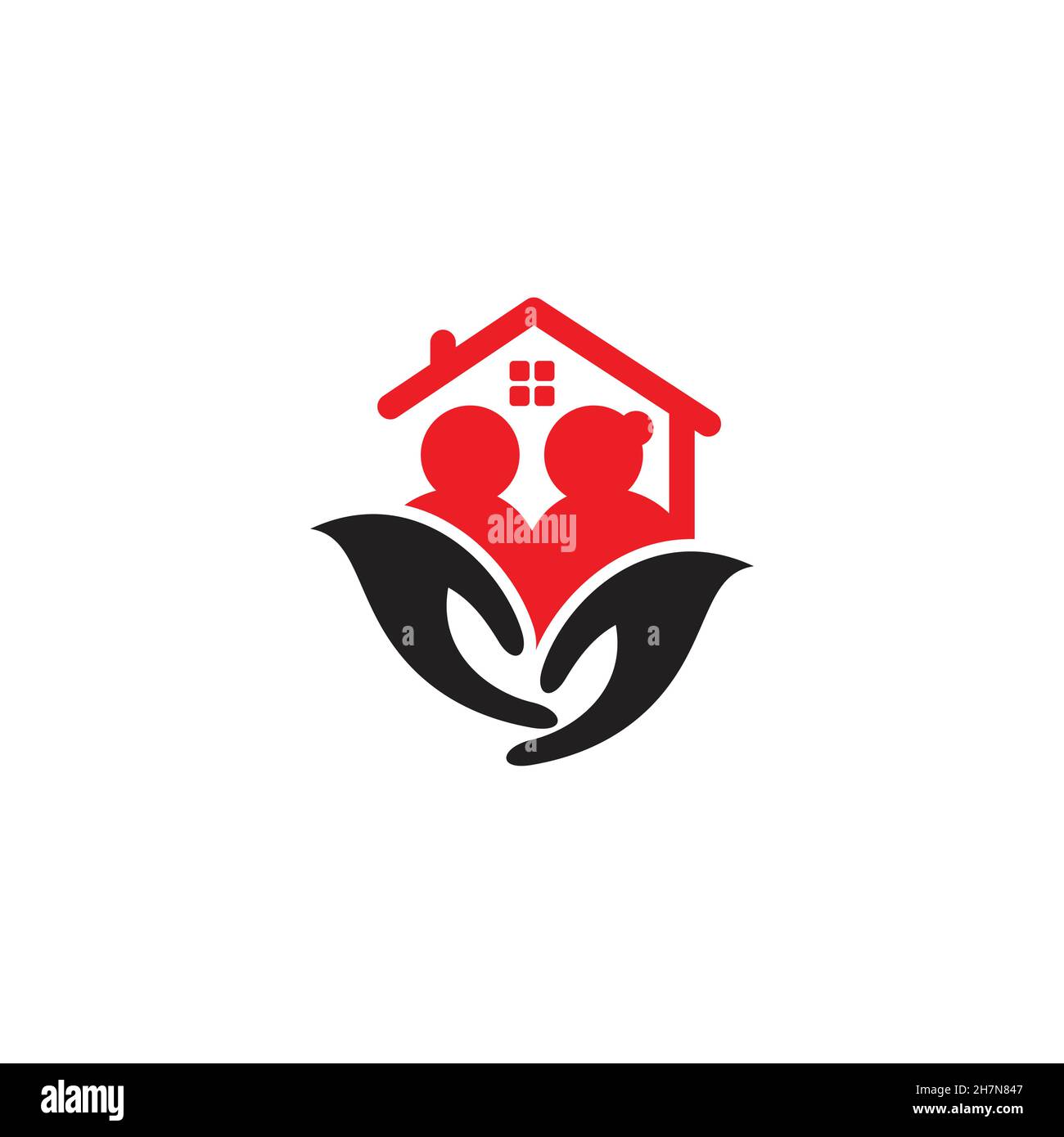 Main d'aide.Symbole de l'icône de la maison de soins infirmiers.Illustration vectorielle EPS.8 EPS.10 Illustration de Vecteur