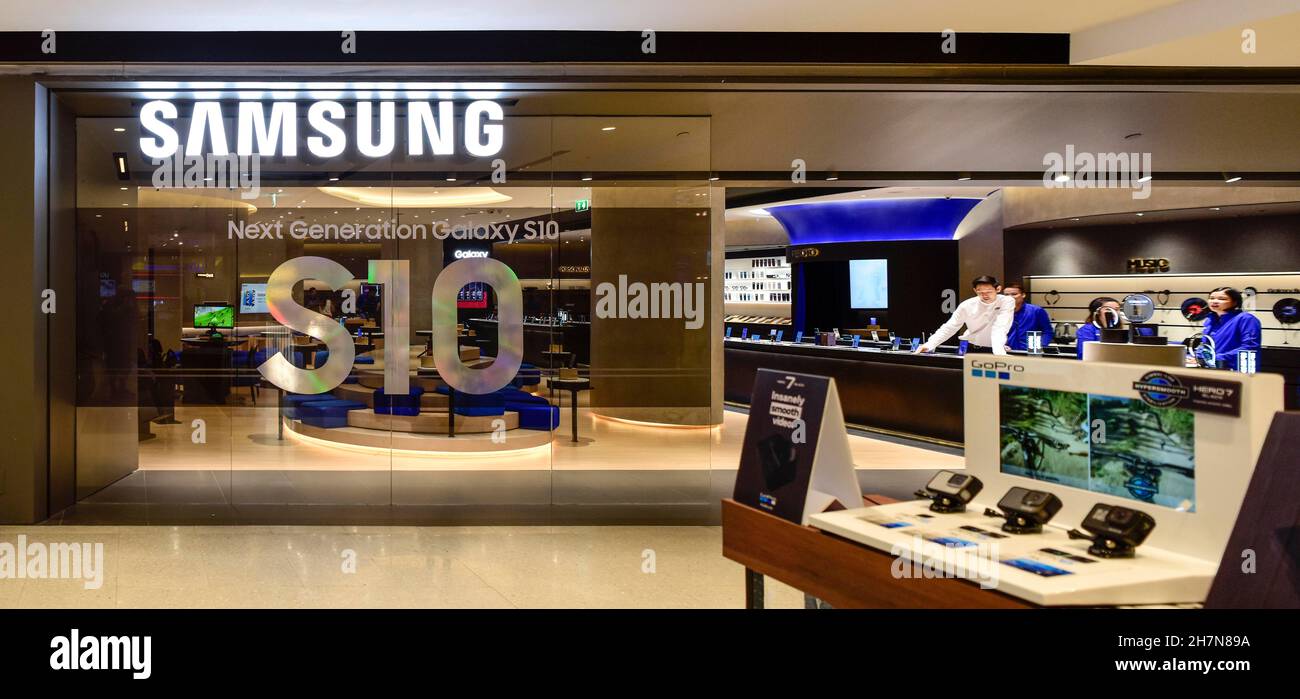 Boutique Samsung, Bangkok, Thaïlande Banque D'Images