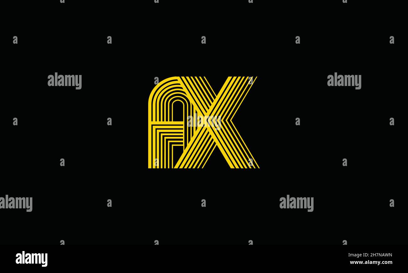 Logo Vector Design de Letter AX Lines.Icône Creative Letter AX avec ...