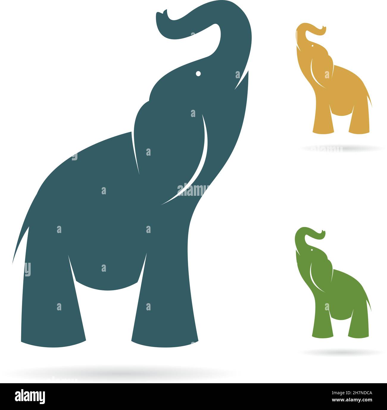 Vecteur d'un éléphant sur fond blanc. Illustration vectorielle superposée facile à modifier. Animaux sauvages. Illustration de Vecteur