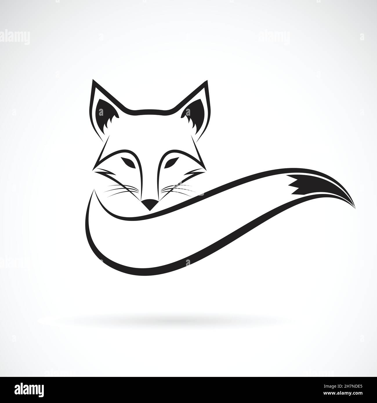 Image vectorielle d'un dessin de renard sur fond blanc, animaux sauvages, illustration vectorielle. Illustration de Vecteur