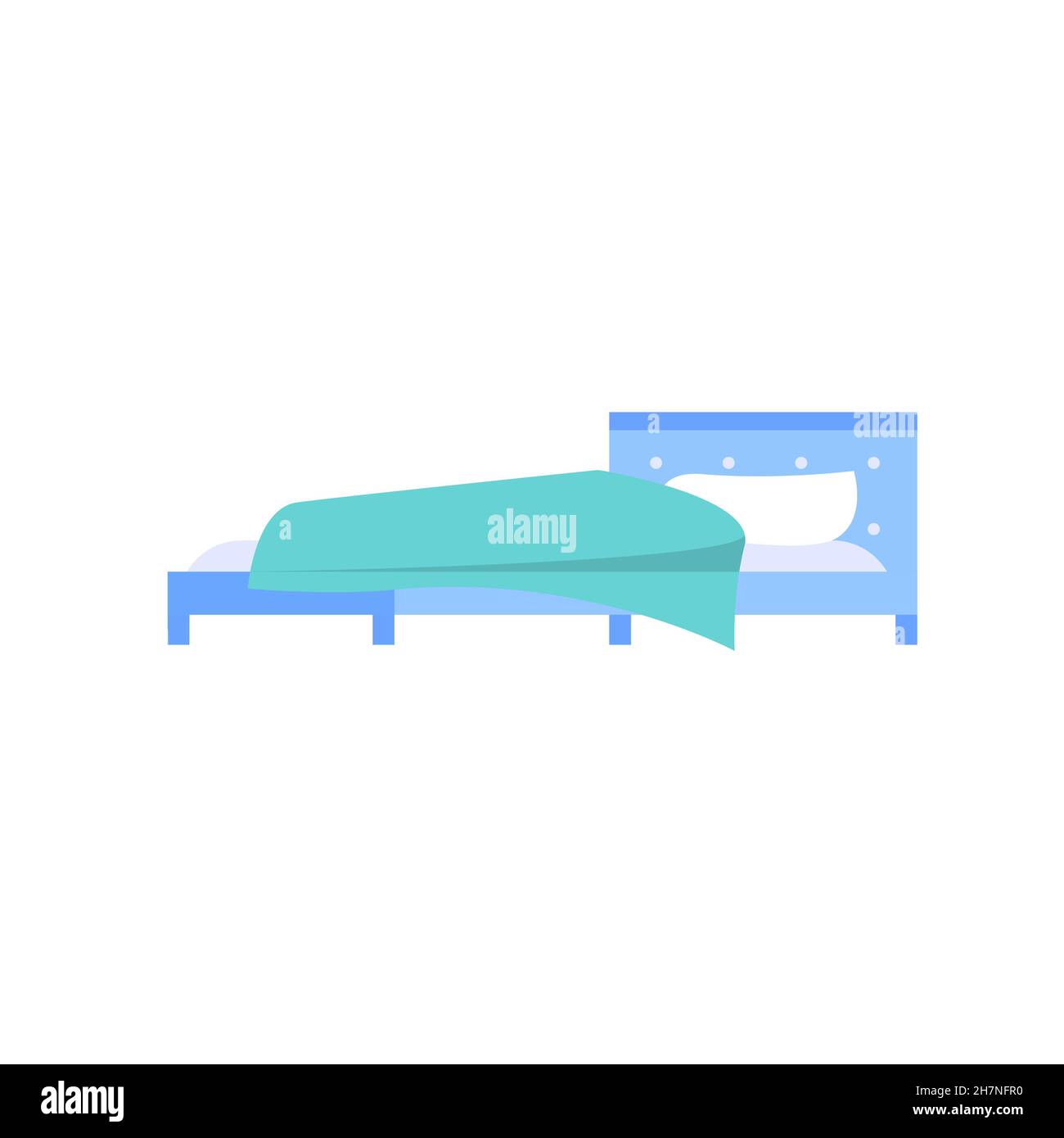Lit de dessin animé plat, éléments intérieurs de la chambre pour la ...