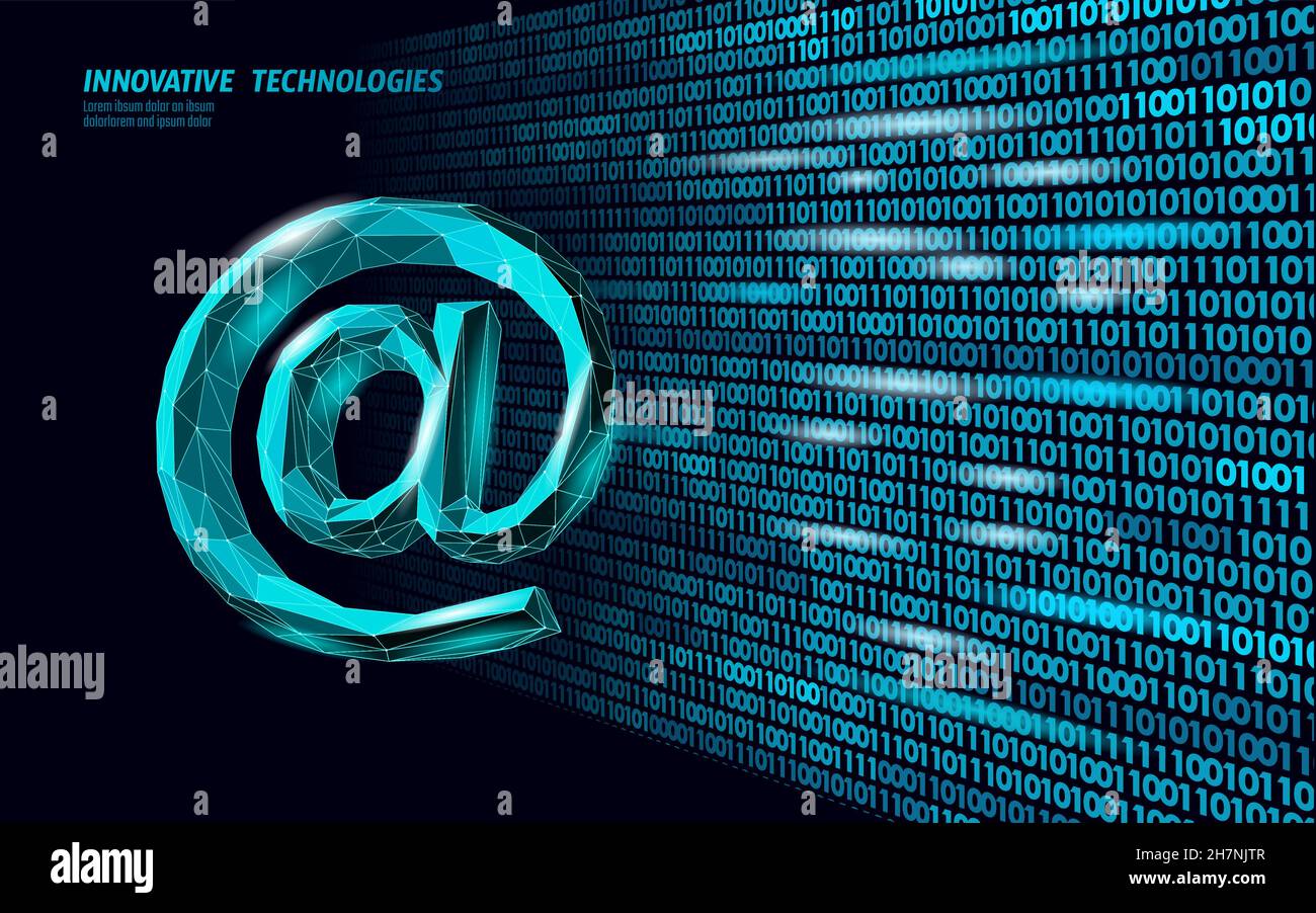 Par courriel à social media signe. Low poly à polygonal 3D symbole notification dans messenger appel personnel. Communication en ligne message web mobile mail Illustration de Vecteur