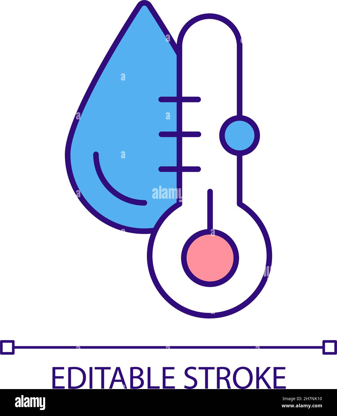 Icône de couleur RVB pour la mesure de la température de l'eau Illustration de Vecteur