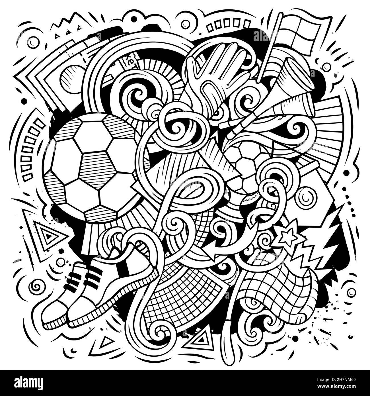 Dessin animé vectoriel de dessins de football Illustration de Vecteur