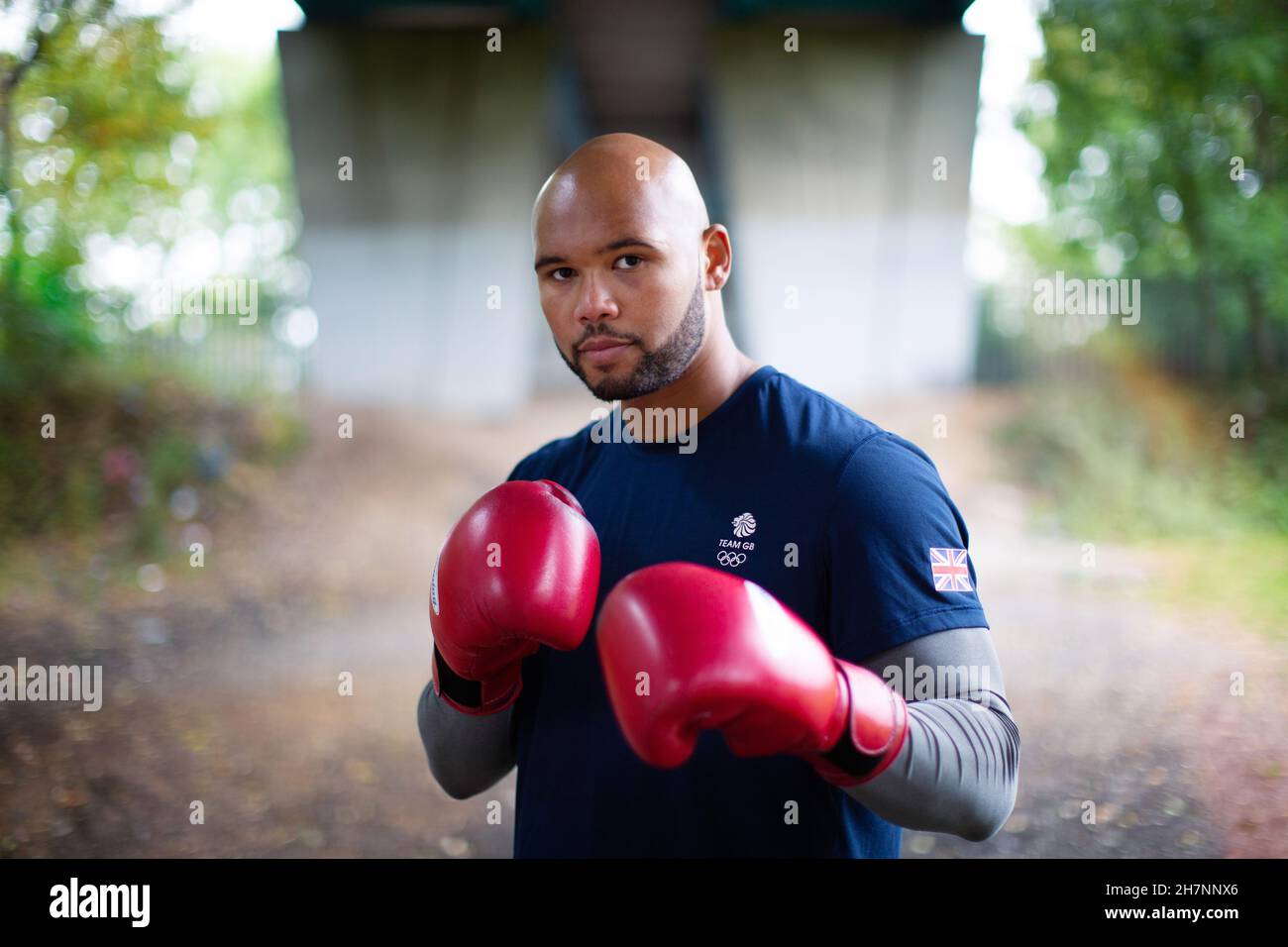 02/10/20, Angleterre.Frazer Clarke, médaillé de bronze au poids super lourd olympique, en boxe dans Burton on Trent au Royaume-Uni.Photo de Sam Mellis Banque D'Images