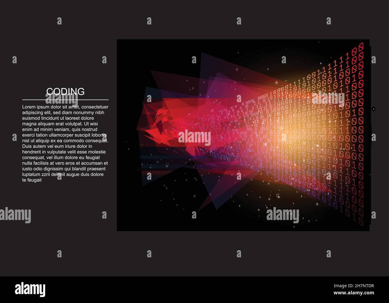 Tri des données du chaos au système.Intelligence artificielle.Système intelligent Big Data.Programmation, codage.Illustration vectorielle. Illustration de Vecteur