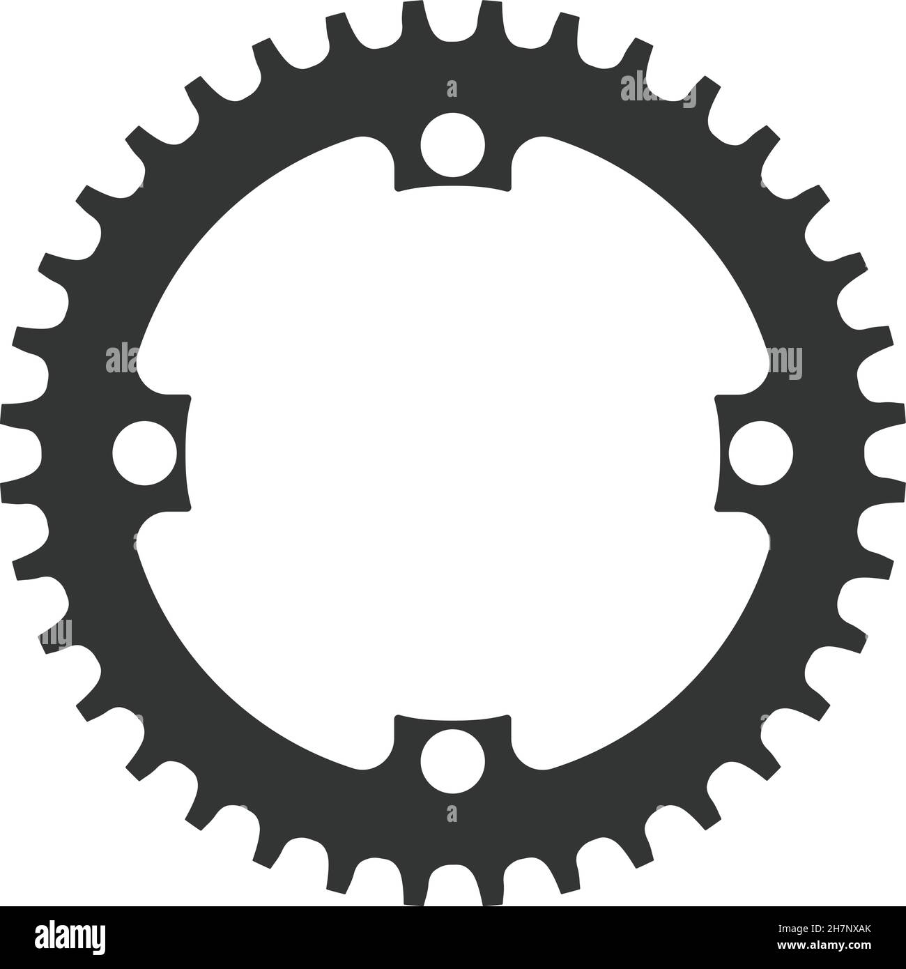 Anneau de chaîne de vélo Vector 36 dents isolé.Équipement MTB. Illustration de Vecteur