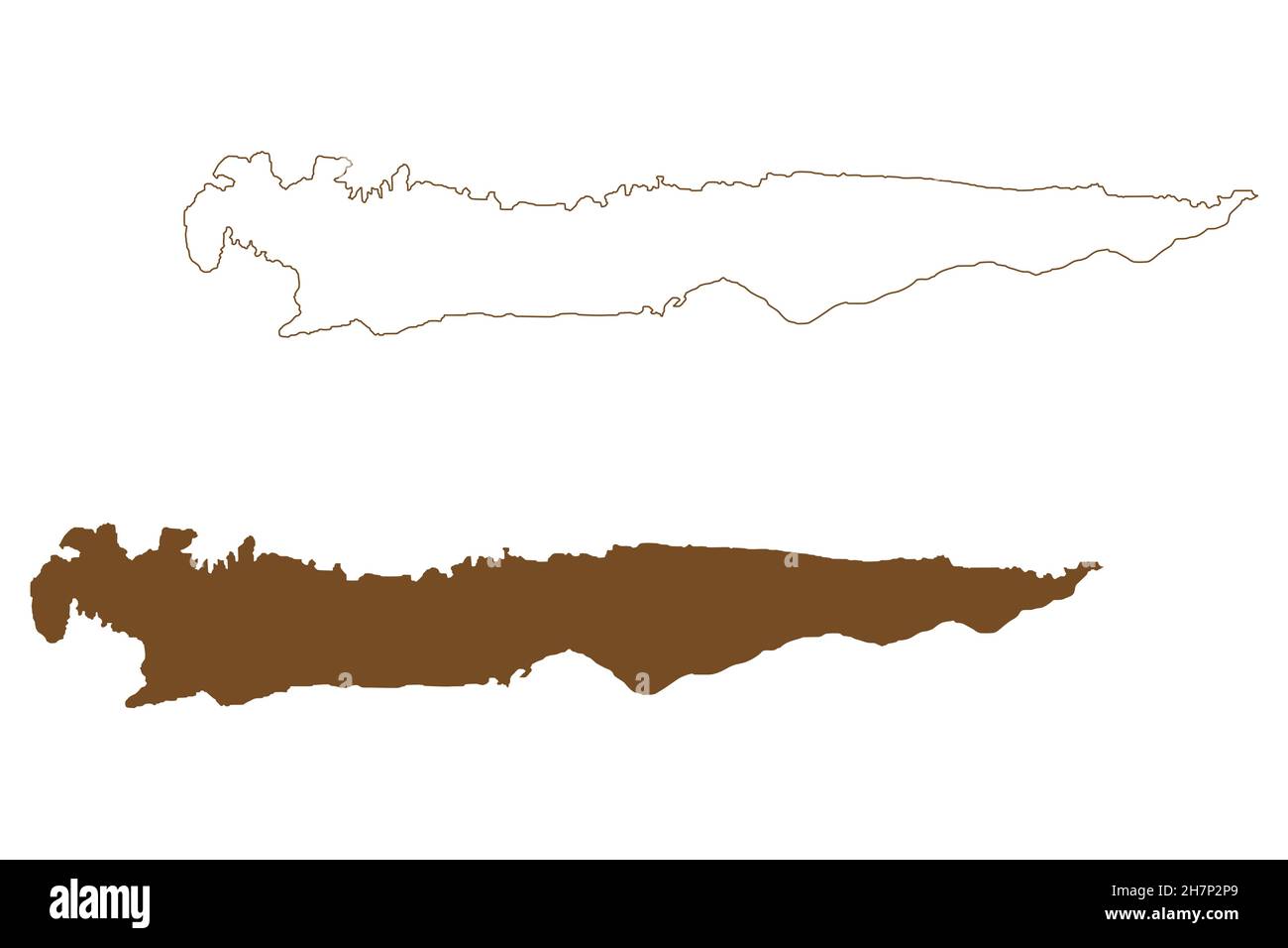 Illustration vectorielle de la carte de l'île de Mangole (République d'Indonésie, îles de Maluku), croquis de scribble carte de Mangoli Illustration de Vecteur