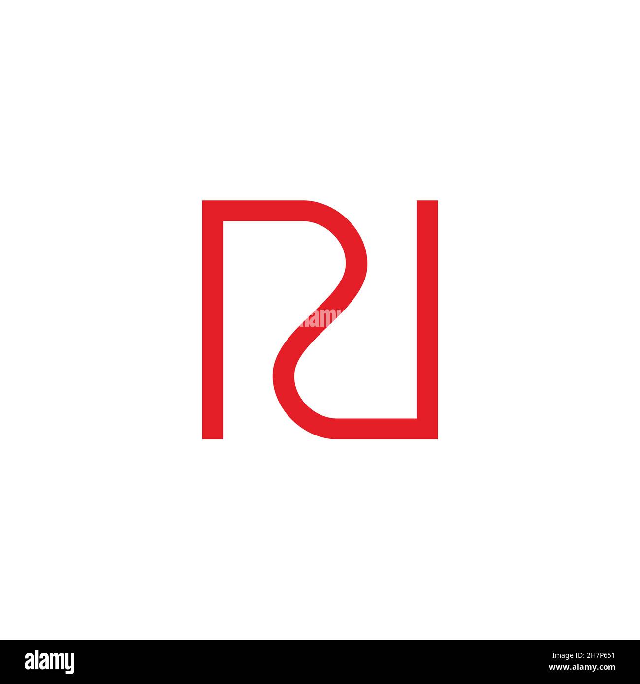 lettre rn simple rouge géométrique ligne courbe logo vecteur Illustration de Vecteur