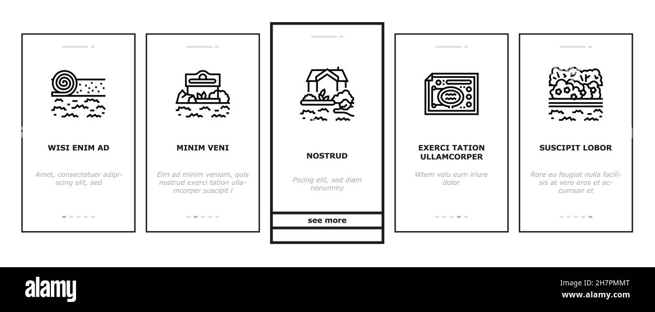 Conception de paysage et accessoires icônes d'intégration définir le vecteur Illustration de Vecteur