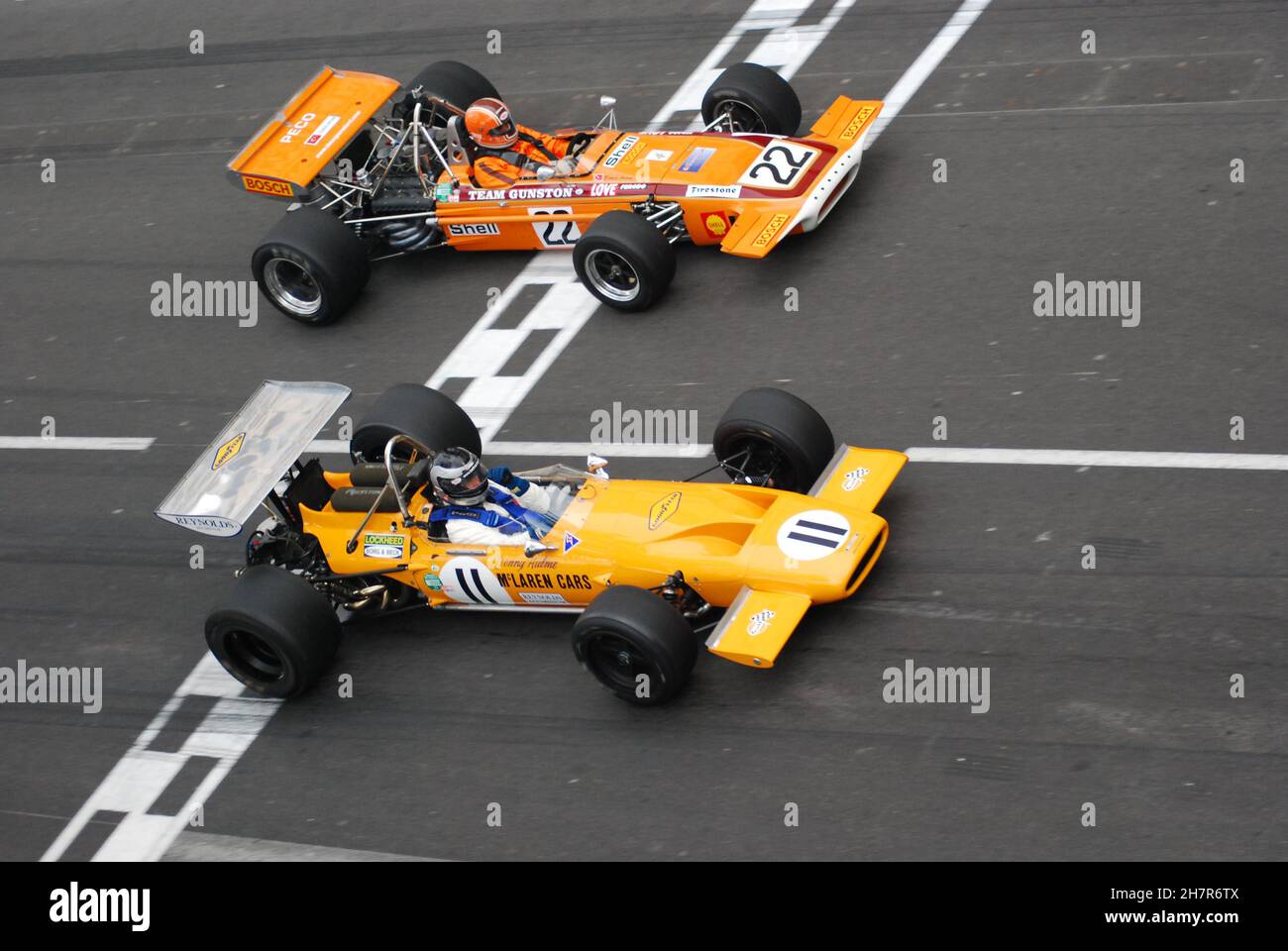 #11 Roald Goethe, 1970 McLaren M14A, Bruno Ferrari 701 MARS, 13 mai 2012, Monaco Historique GP réunion, Banque D'Images