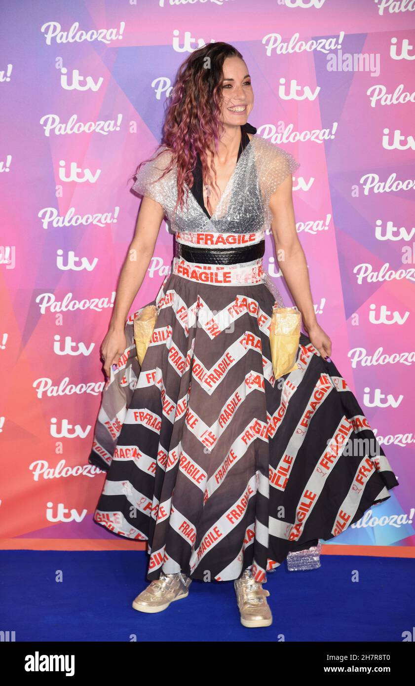 ITV Palooza!, Bec Hill arrivée au Royal Festival Hall, Southbank, Londres.ROYAUME-UNI Banque D'Images