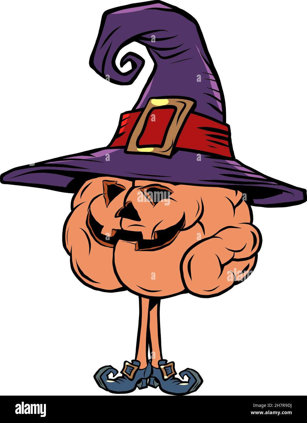 Halloween Pumpkin personnage de cerveau humain de vacances, sage intelligent Illustration de Vecteur