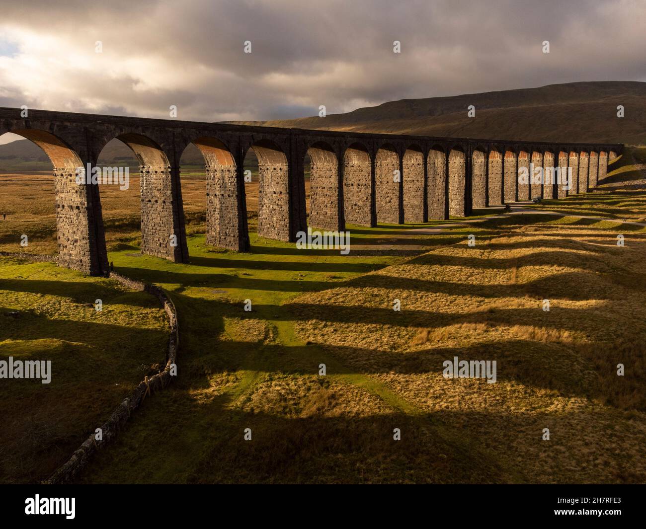 Viaduc de Ribblehead, parc national des Yorkshire Dales, Angleterre. Banque D'Images